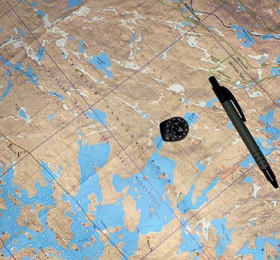 Expedition planning, topographic map