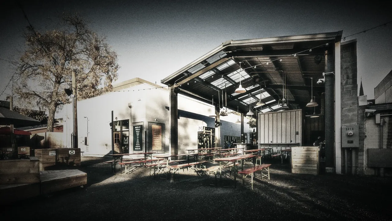 Urban Outfitters Space 24 Twenty, Austin: an open courtyard at dusk
